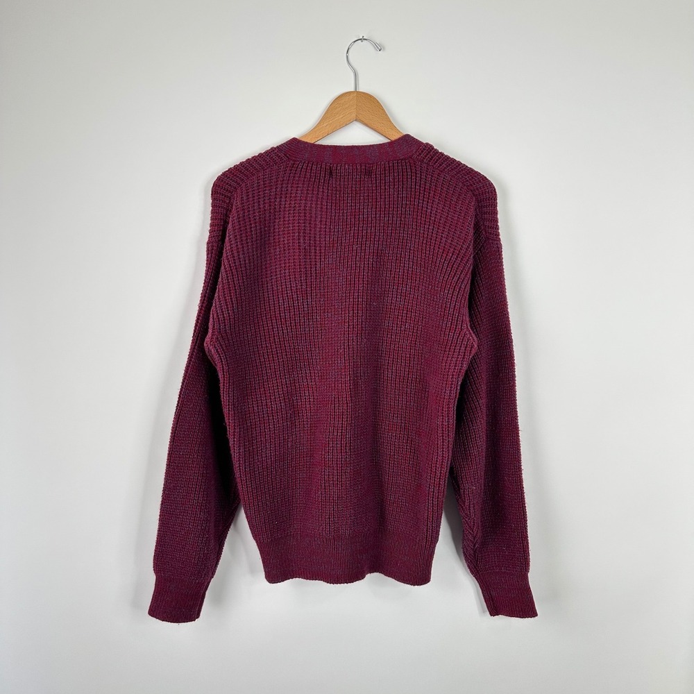Claybrooke Womens Cardigan Sweater Acrylic Knit Long Sleeve Maroon Medium - Picture 3 of 4
